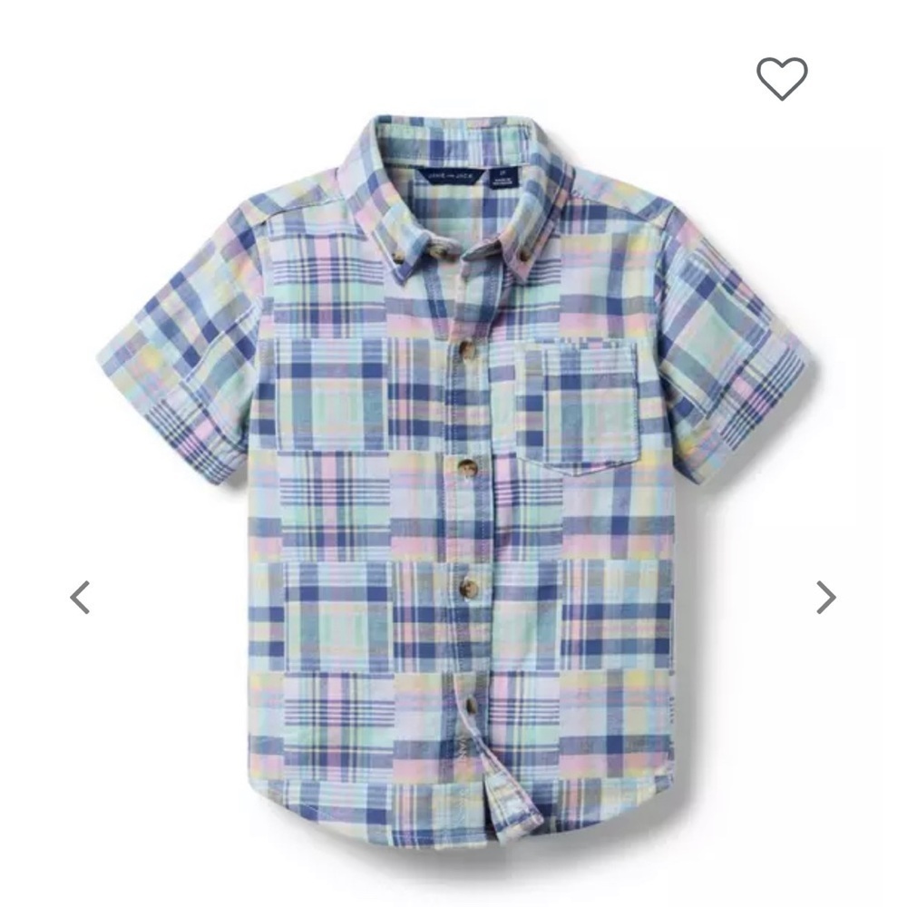 Janie and Jack Multicolor Plaid Button Down Shirt
